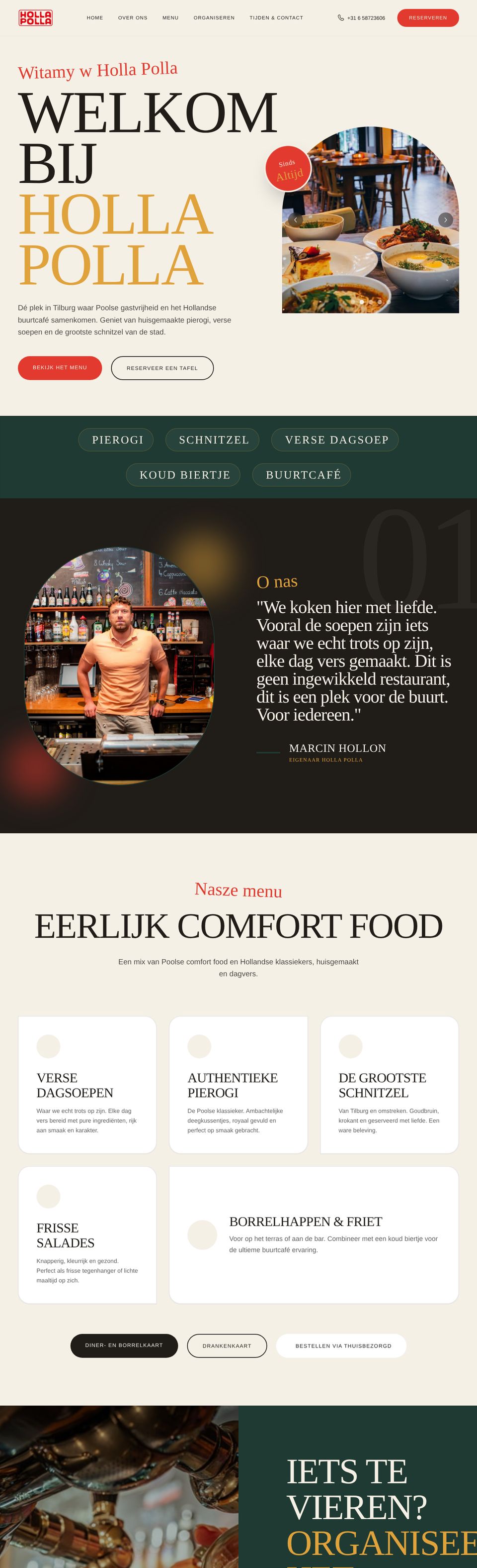 Ontwerp van de website voor Holla Polla